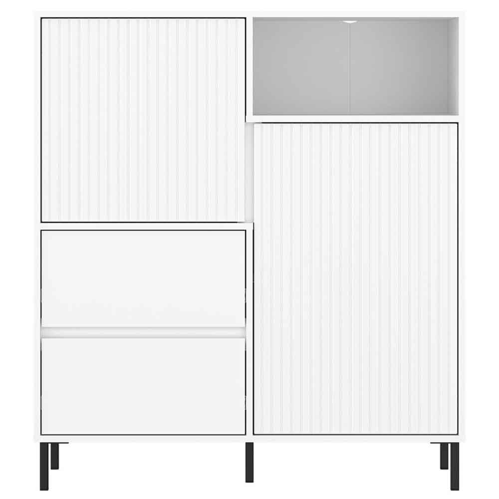 Arkley High Gloss Sideboard With 2 Doors 2 Drawers In Alpine White