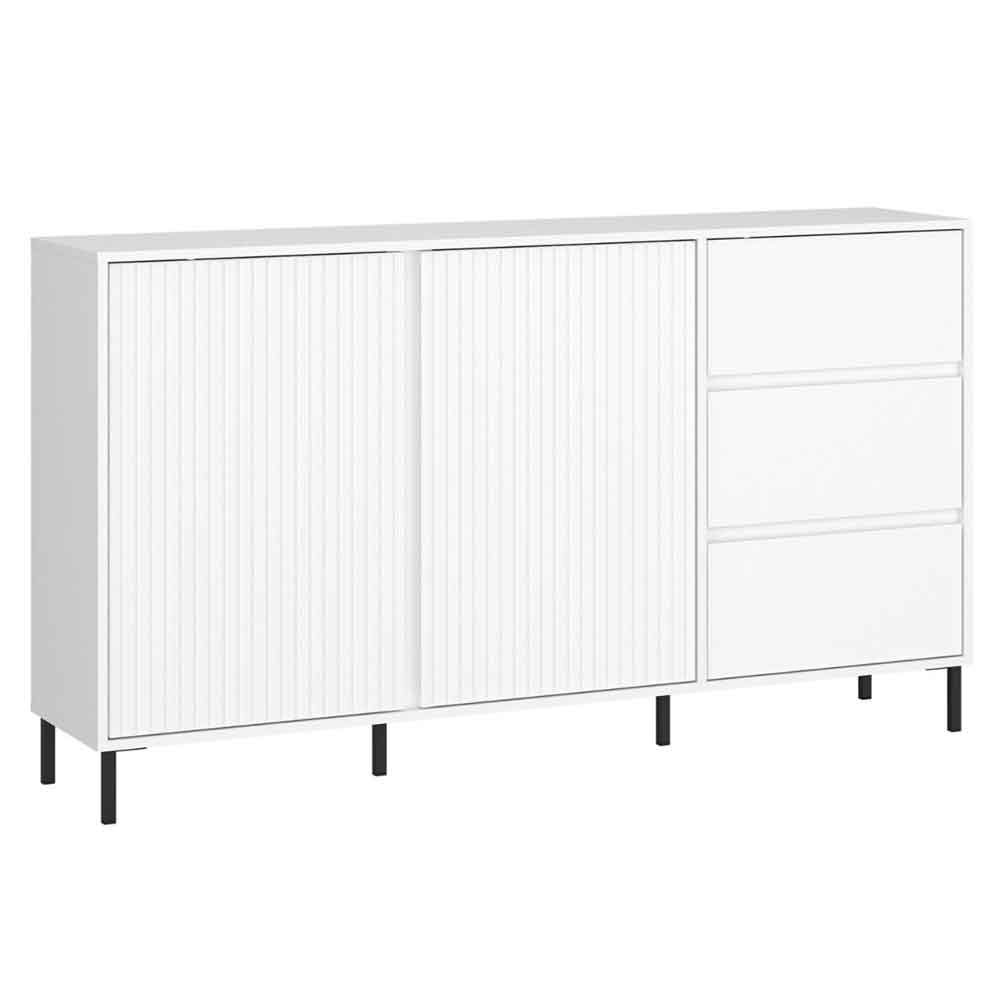 Arkley High Gloss Sideboard With 2 Doors 3 Drawers In Alpine White