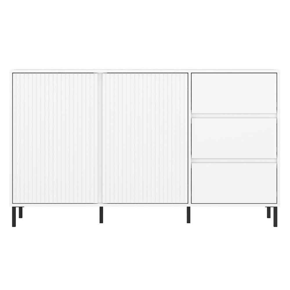 Arkley High Gloss Sideboard With 2 Doors 3 Drawers In Alpine White