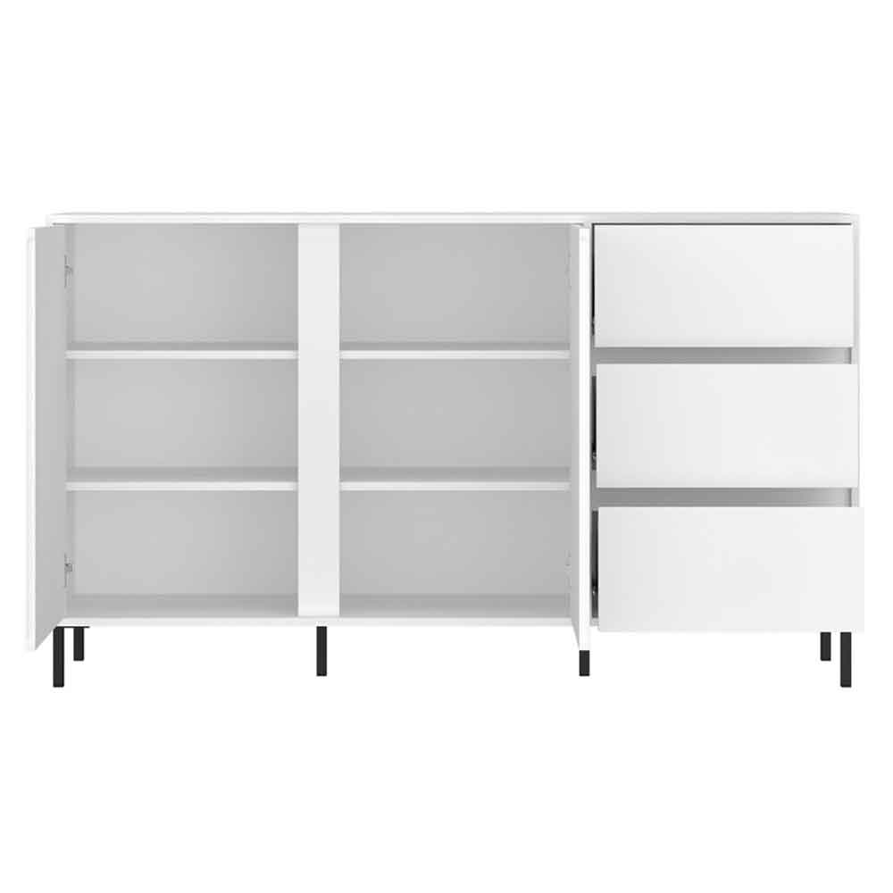 Arkley High Gloss Sideboard With 2 Doors 3 Drawers In Alpine White