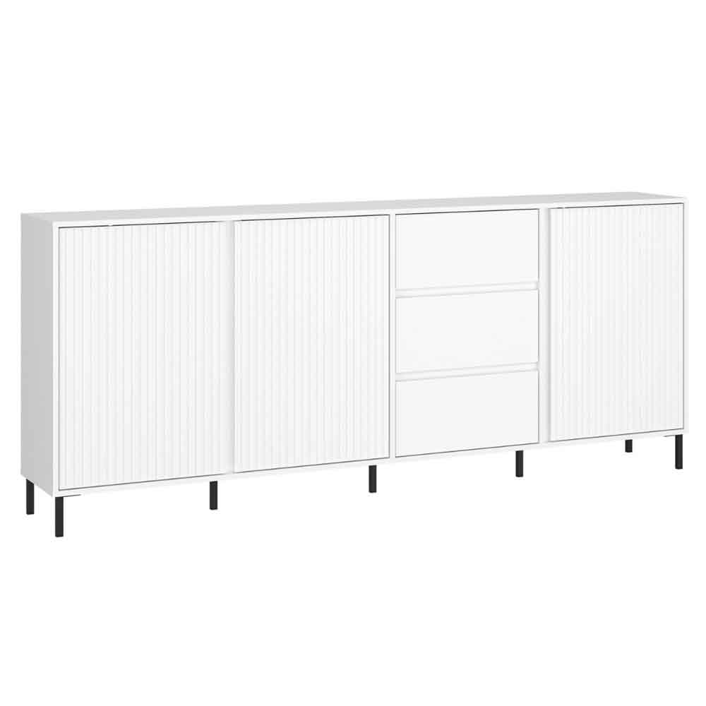 Arkley High Gloss Sideboard With 3 Doors 3 Drawers In Alpine White