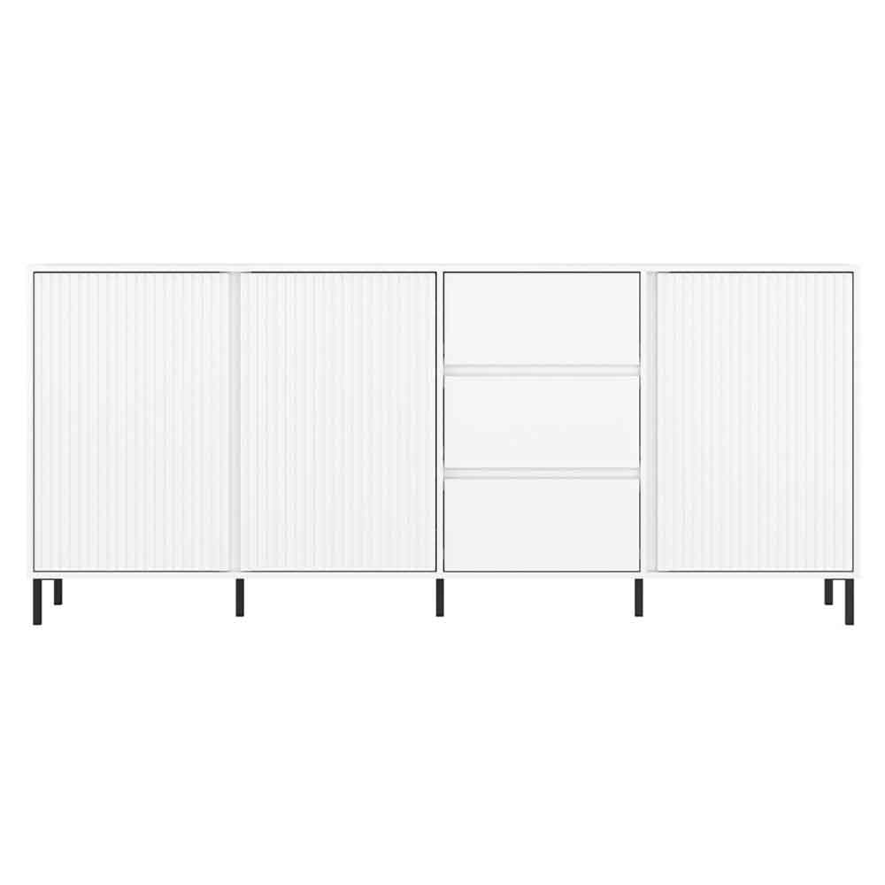 Arkley High Gloss Sideboard With 3 Doors 3 Drawers In Alpine White