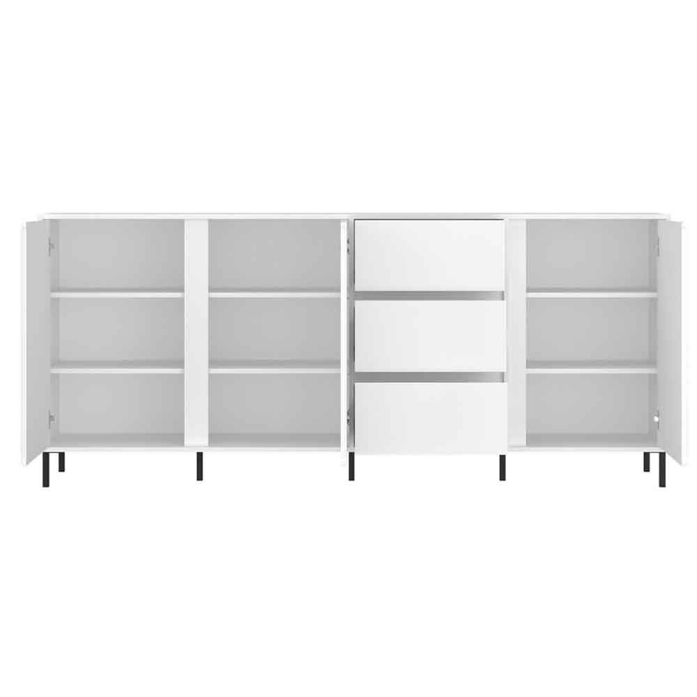 Arkley High Gloss Sideboard With 3 Doors 3 Drawers In Alpine White