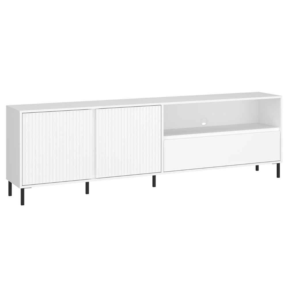 Arkley Large High Gloss TV Stand With 2 Doors In Alpine White