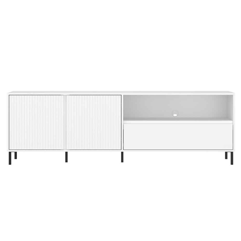 Arkley Large High Gloss TV Stand With 2 Doors In Alpine White