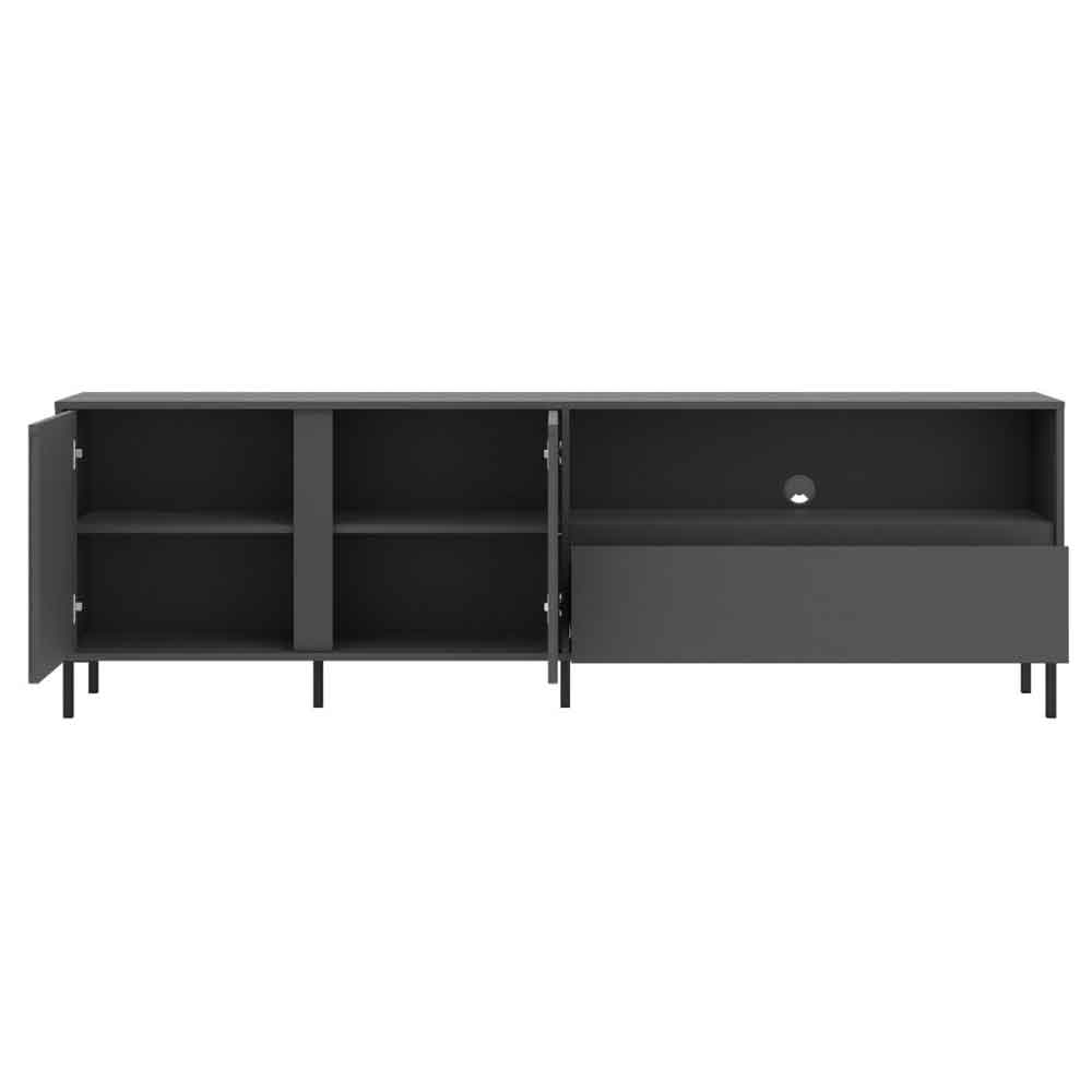 Arkley Large Wooden TV Stand With 2 Doors In Anthracite