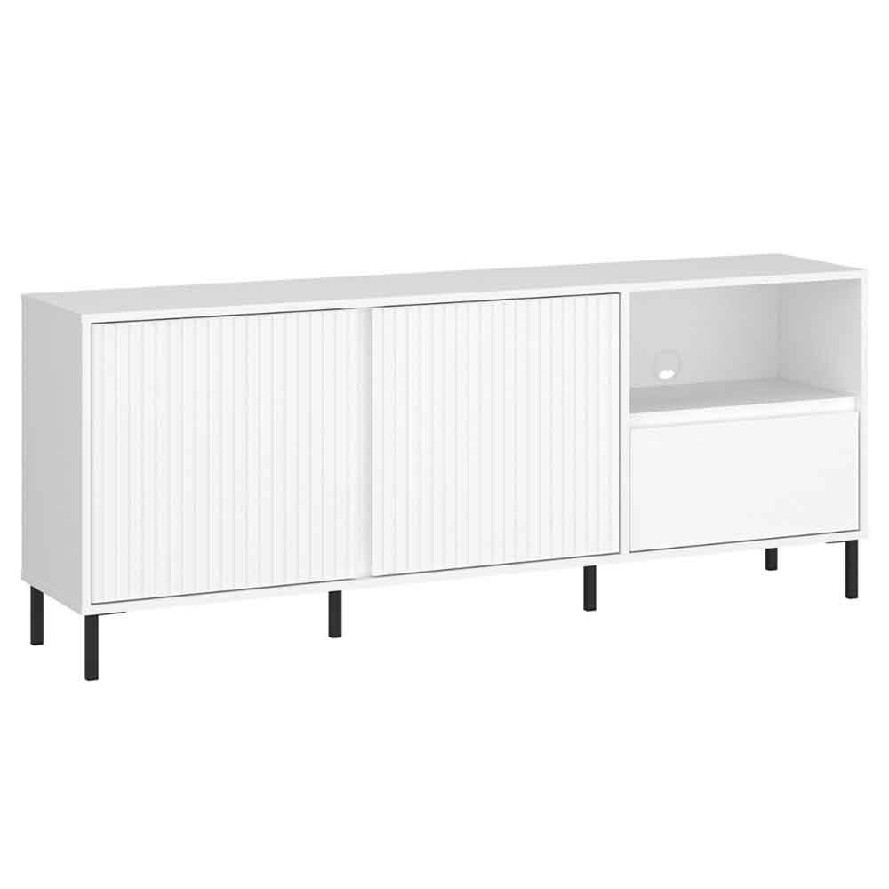 Arkley Small High Gloss TV Stand With 2 Doors In Alpine White