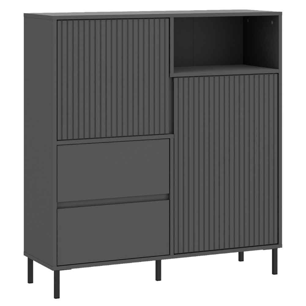 Arkley Wooden Sideboard With 2 Doors 2 Drawers In Anthracite