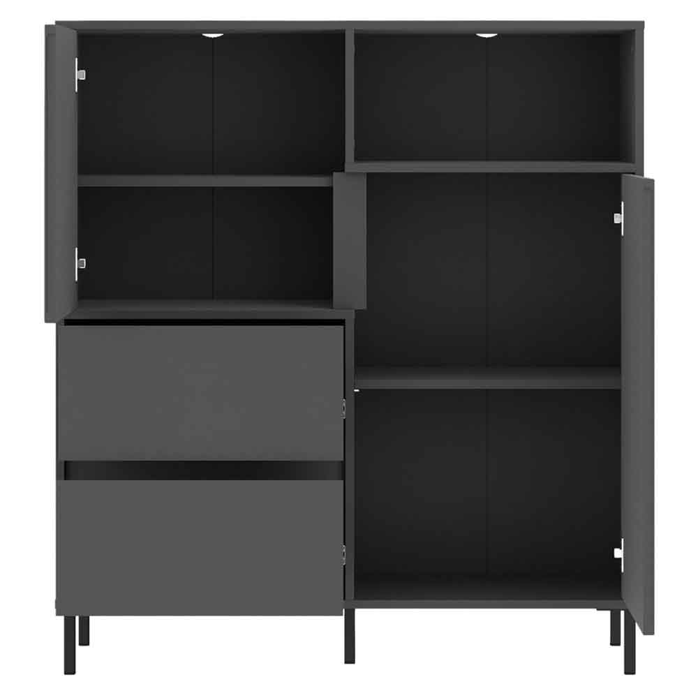 Arkley Wooden Sideboard With 2 Doors 2 Drawers In Anthracite