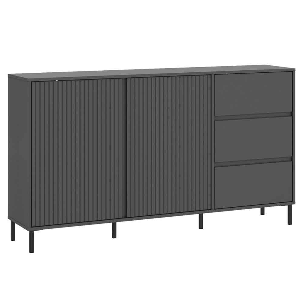 Arkley Wooden Sideboard With 2 Doors 3 Drawers In Anthracite