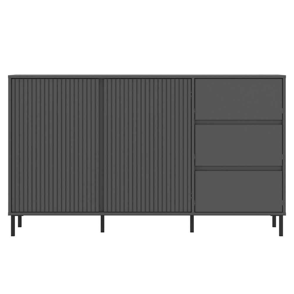 Arkley Wooden Sideboard With 2 Doors 3 Drawers In Anthracite