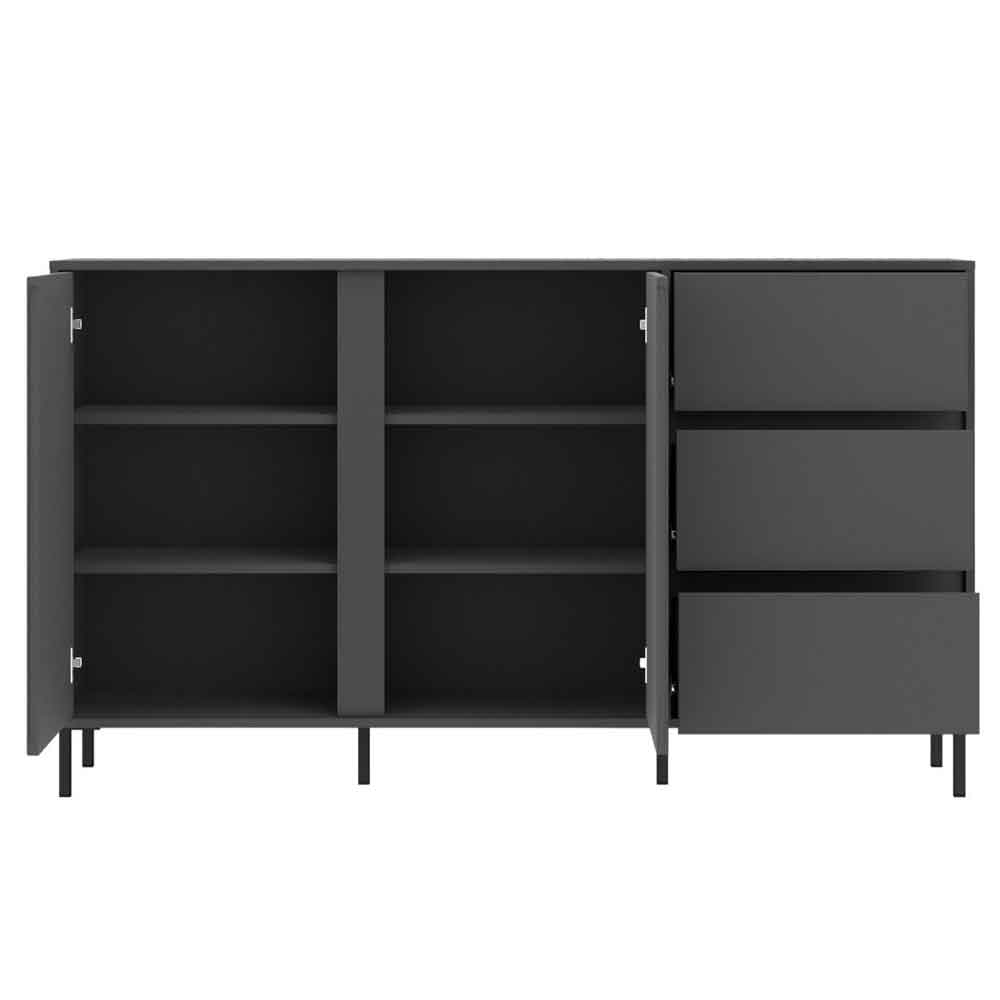 Arkley Wooden Sideboard With 2 Doors 3 Drawers In Anthracite