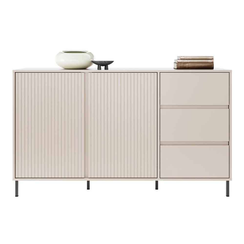 Arkley Wooden Sideboard with 2 Doors 3 Drawers in Cashmere