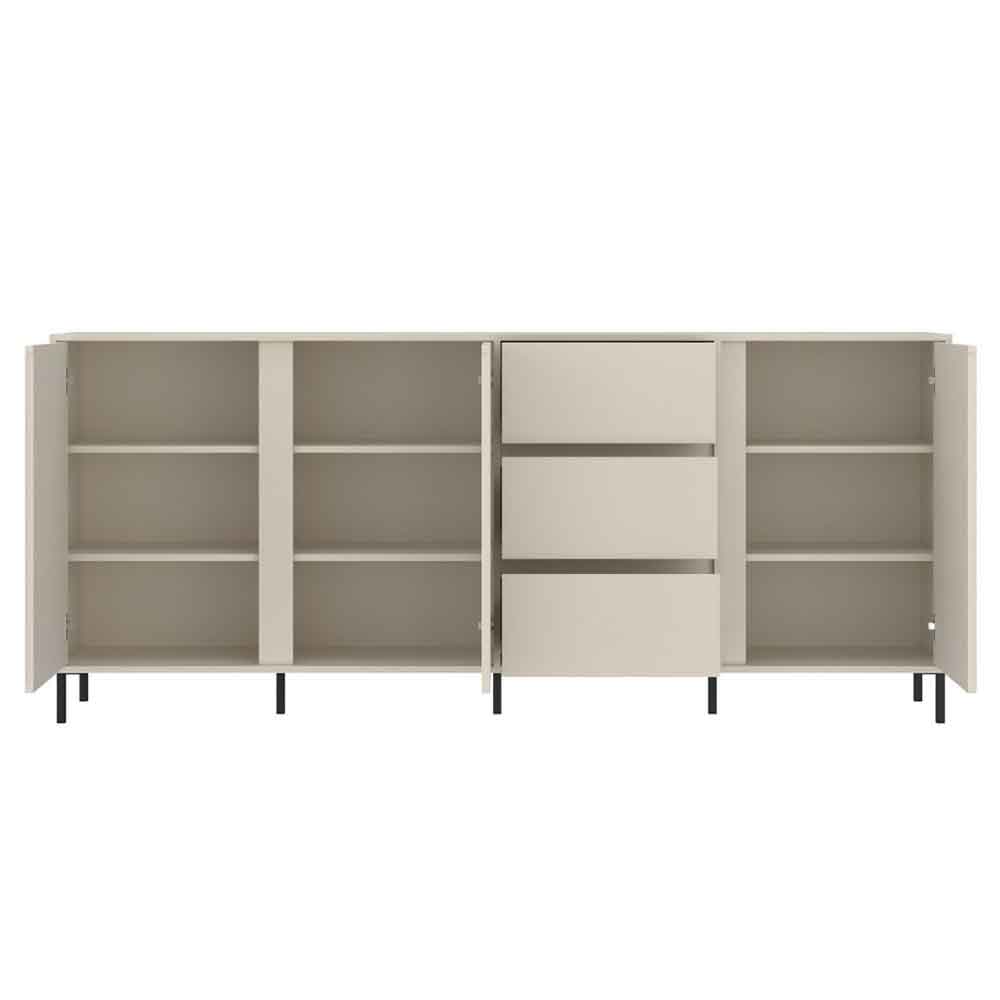 Arkley Wooden Sideboard With 3 Doors 3 Drawers In Cashmere