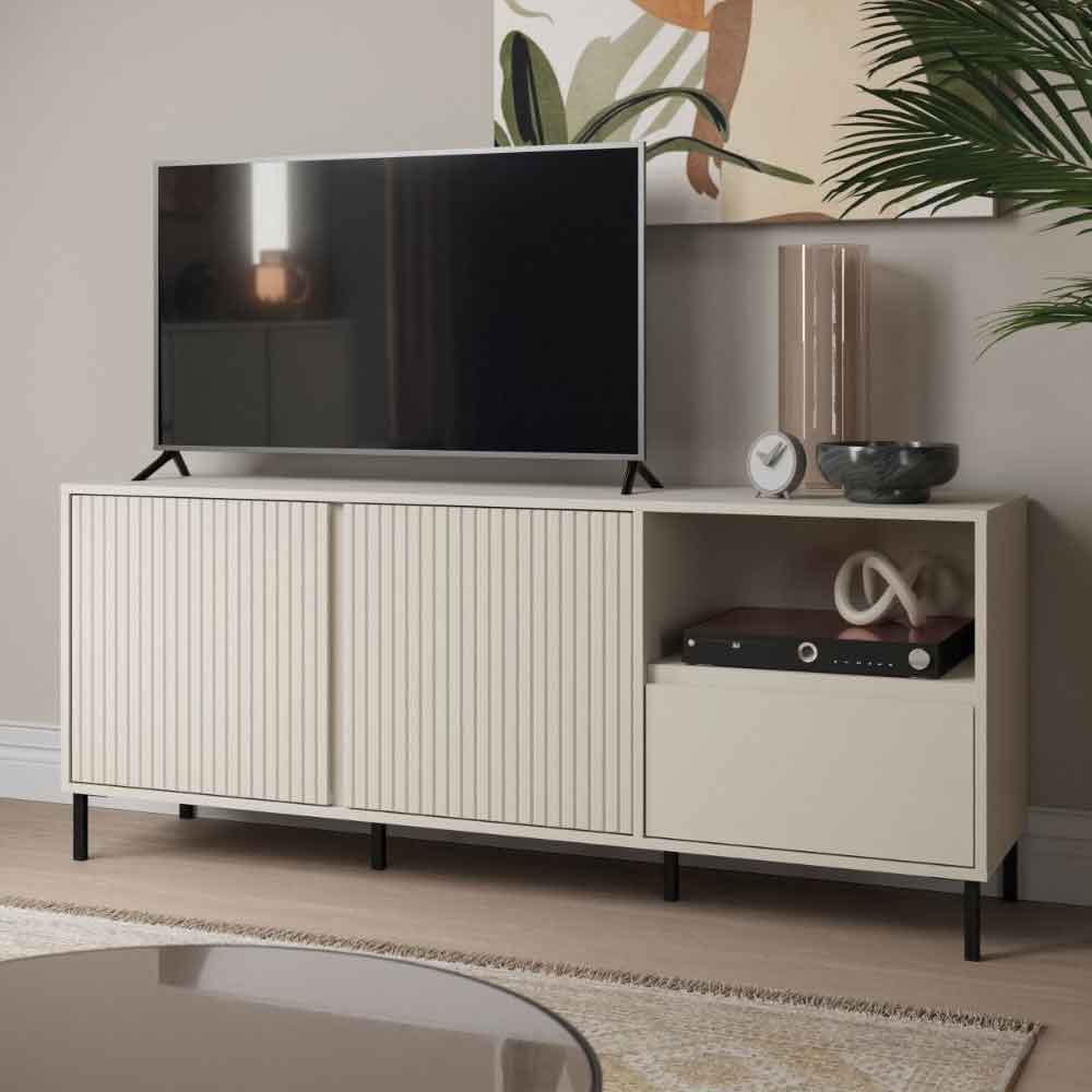 Arkley Wooden TV Stand with 2 Doors 1 Drawer in Cashmere