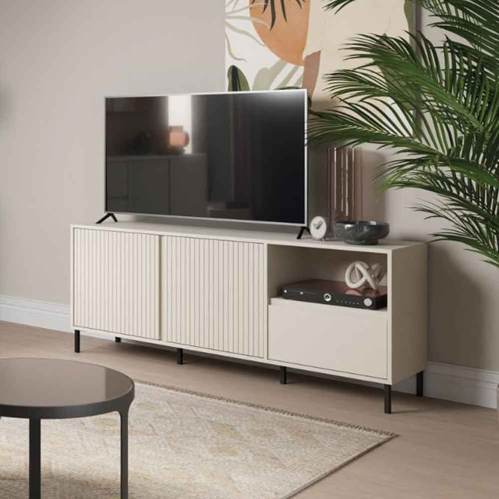Arkley Wooden TV Stand with 2 Doors 1 Drawer in Cashmere