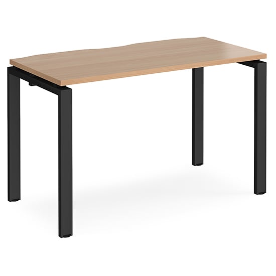 Photo of Arkos 1200mm wooden computer desk in beech with black legs