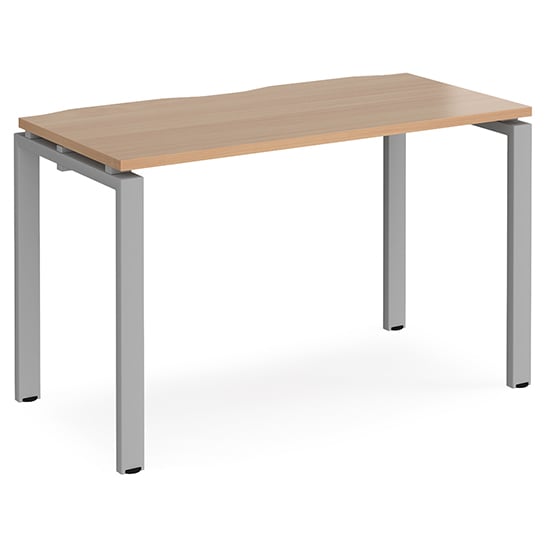 Arkos 1200mm Wooden Computer Desk In Beech With Silver Legs