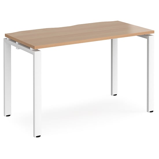 Arkos 1200mm Wooden Computer Desk In Beech With White Legs