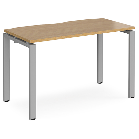 Photo of Arkos 1200mm wooden computer desk in oak with silver legs