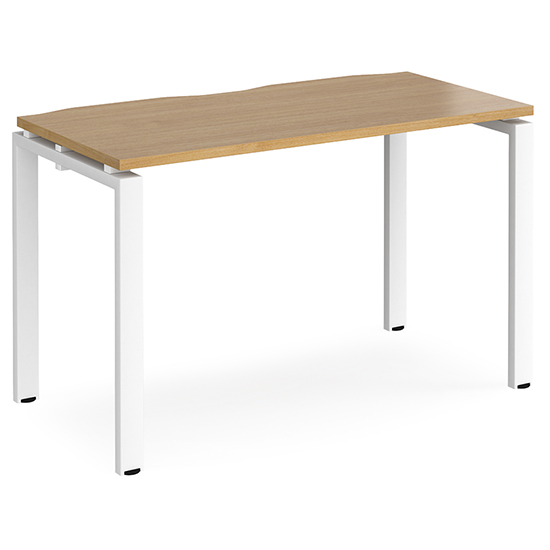 Read more about Arkos 1200mm wooden computer desk in oak with white legs