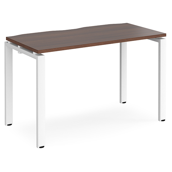 Product photograph of Arkos 1200mm Wooden Computer Desk In Walnut With White Legs from Furniture in Fashion