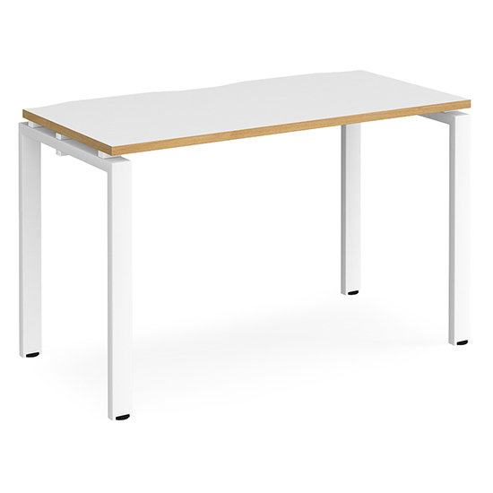 Read more about Arkos 1200mm computer desk in white and oak with white legs