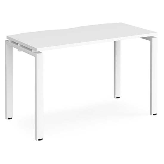 Arkos 1200mm Wooden Computer Desk In White With White Legs