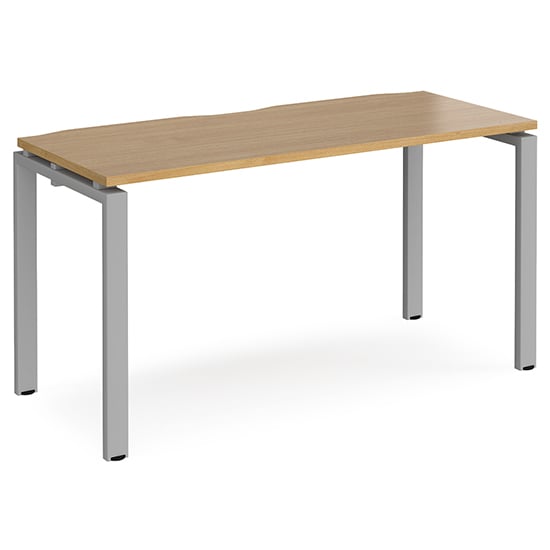 Read more about Arkos 1400mm wooden computer desk in oak with silver legs