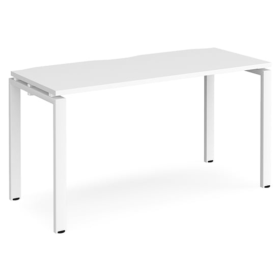 Arkos 1400mm Wooden Computer Desk In White With White Legs