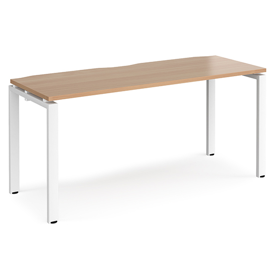 Read more about Arkos 1600mm wooden computer desk in beech with white legs