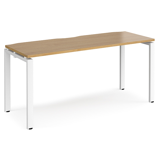 Read more about Arkos 1600mm wooden computer desk in oak with white legs