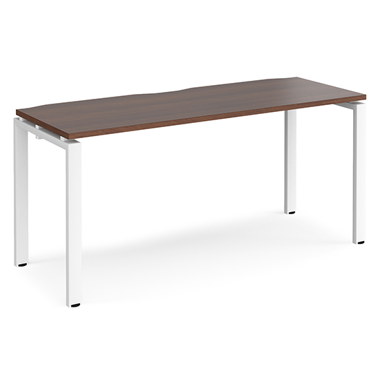Read more about Arkos 1600mm wooden computer desk in walnut with white legs