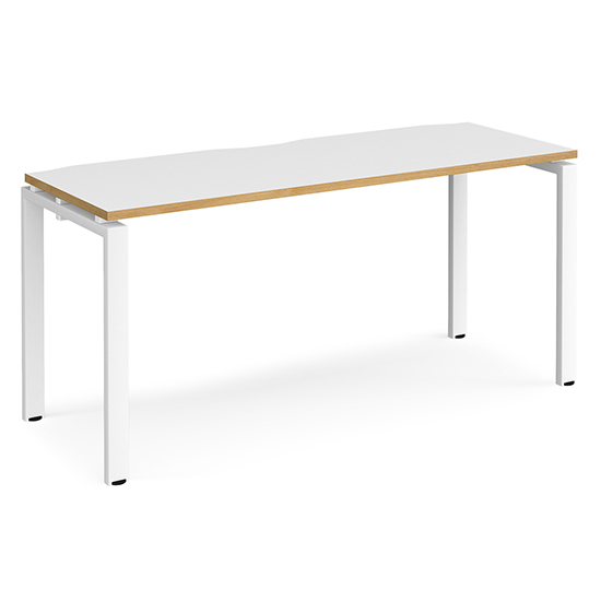 Read more about Arkos 1600mm computer desk in white and oak with white legs