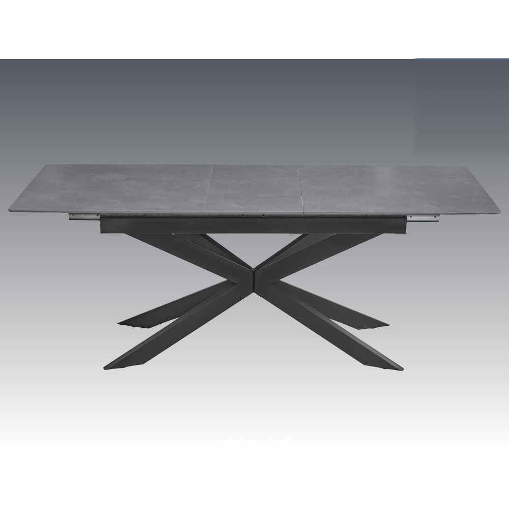 Arles Sintered Stone Extending Dining Table In Dark Grey