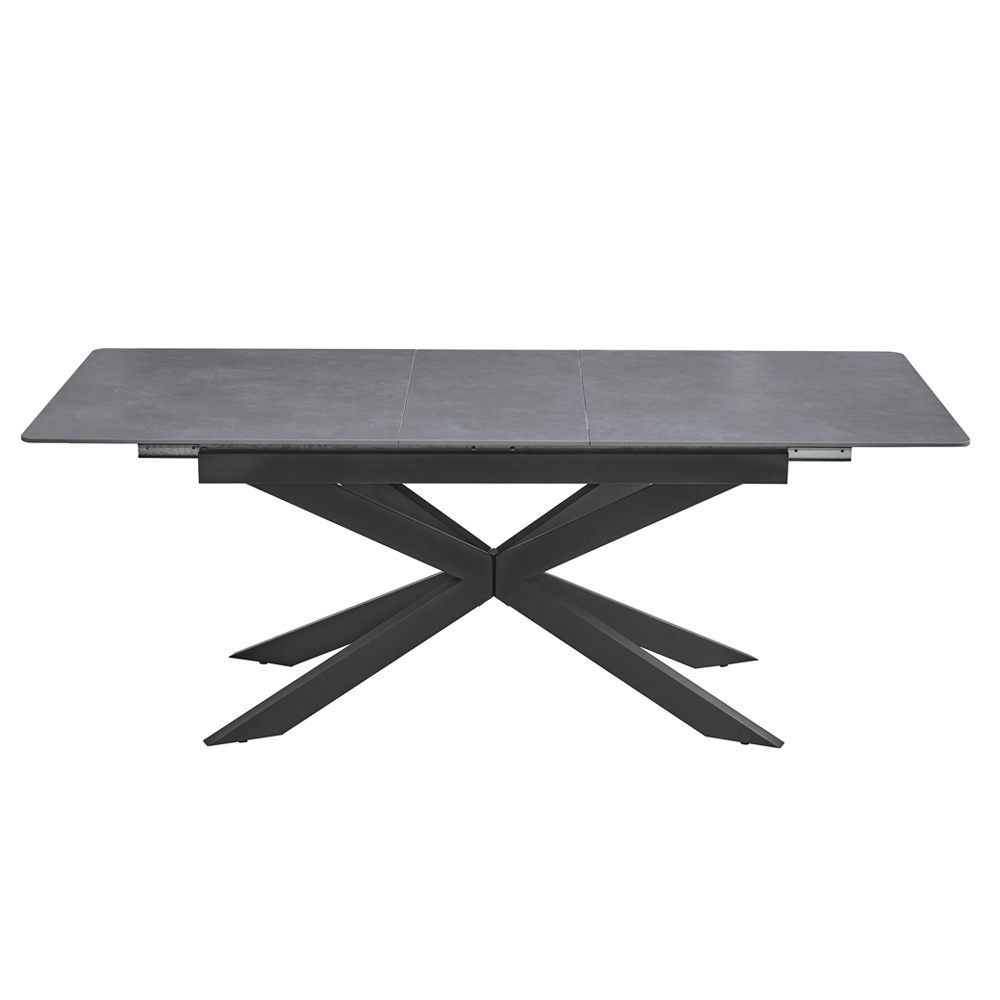 Arles Sintered Stone Extending Dining Table In Dark Grey