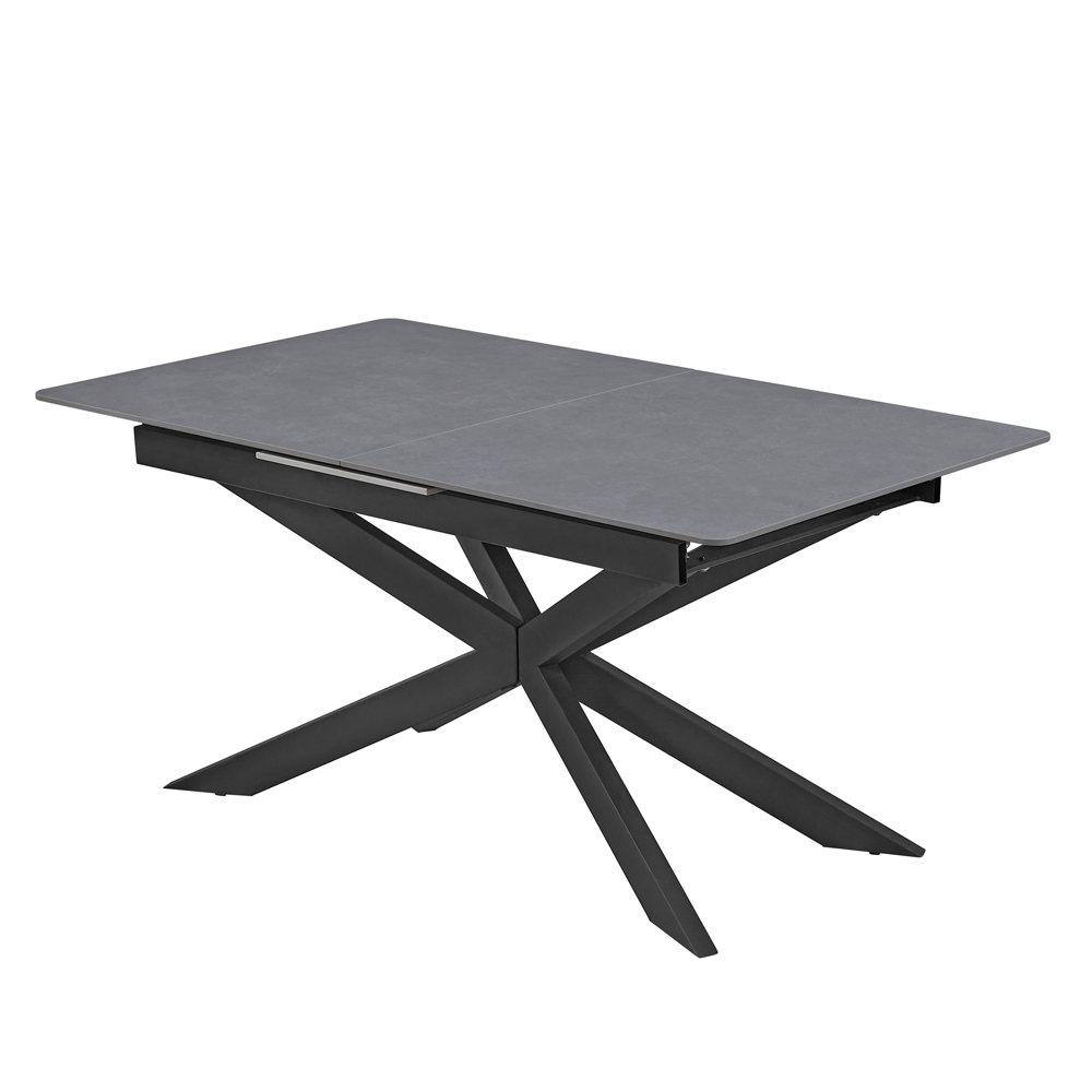 Arles Sintered Stone Extending Dining Table In Dark Grey