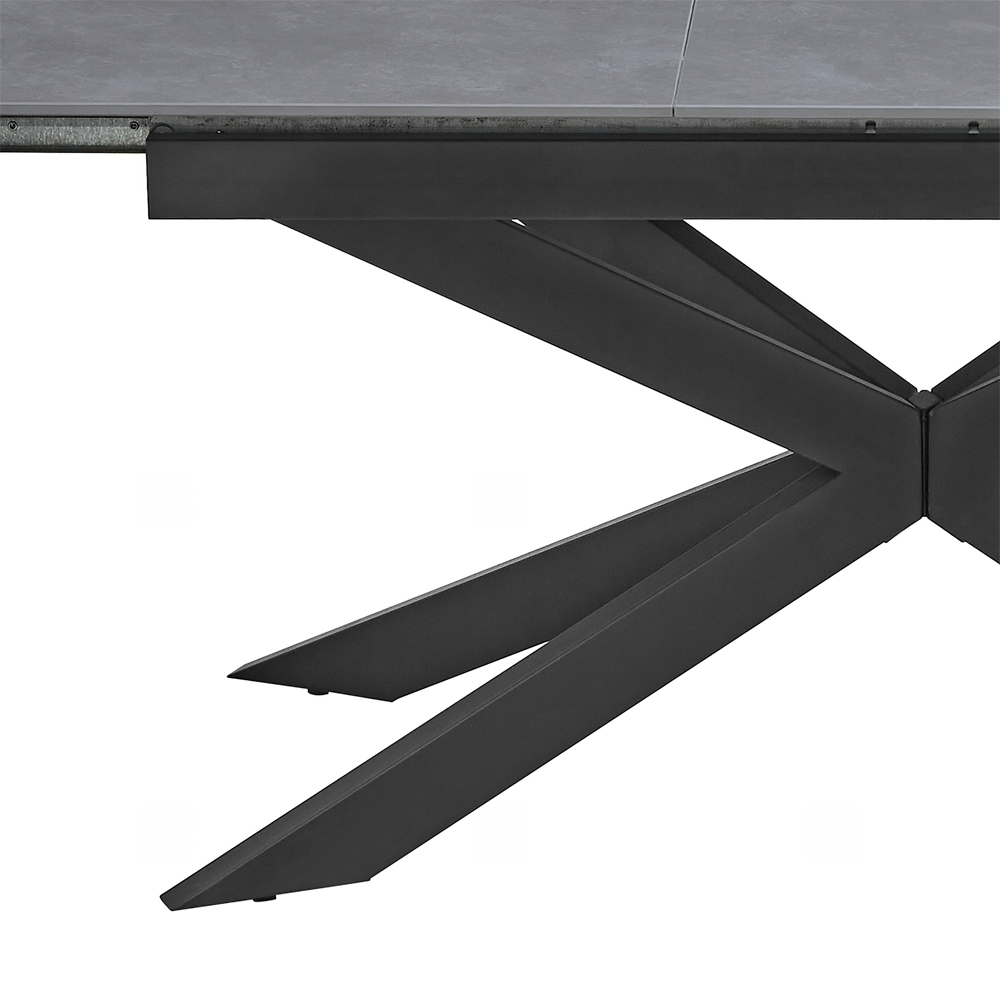 Arles Sintered Stone Extending Dining Table In Dark Grey