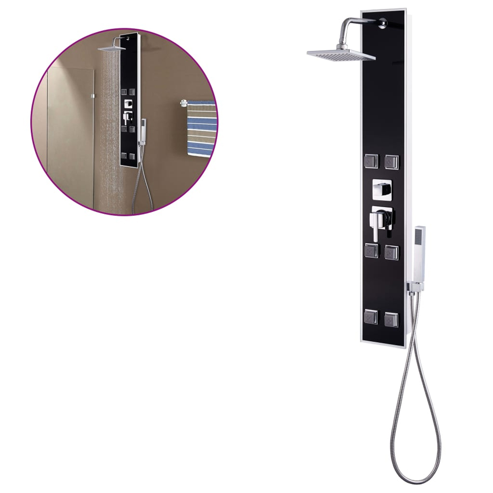 Arlington 3 Modes Shower Panel System With Shower Kit 1200mm Height - Black