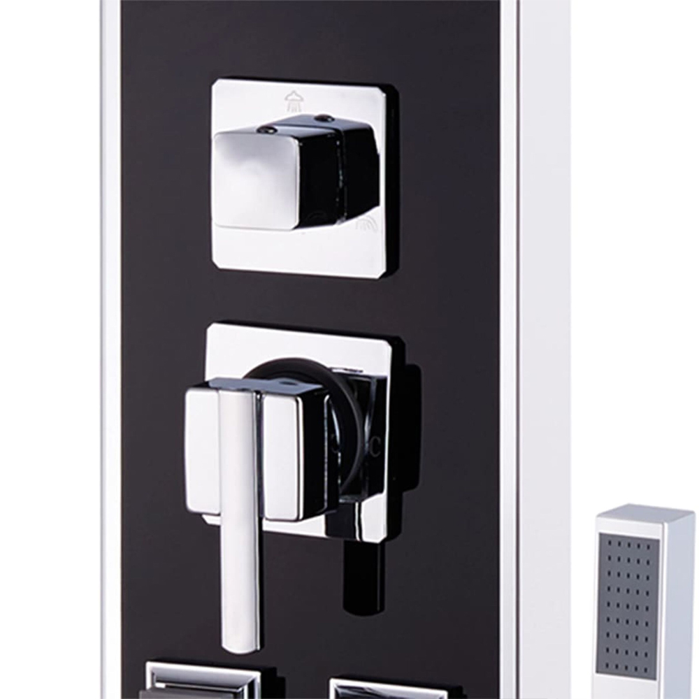 Arlington 3 Modes Shower Panel System With Shower Kit 1200mm Height - Black