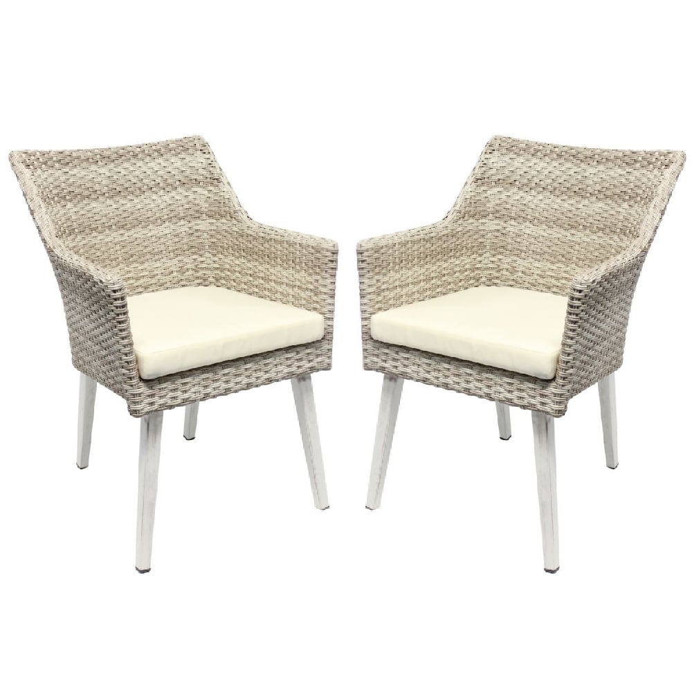 Product photograph of Arlo Cream Rattan Dining Chairs In Pair from Furniture in Fashion