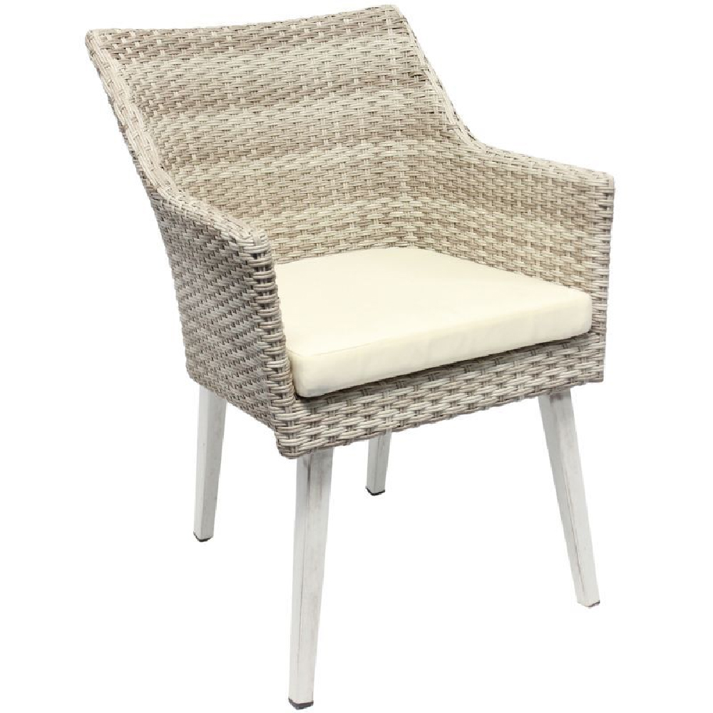 Arlo Cream Rattan Dining Chairs In Pair