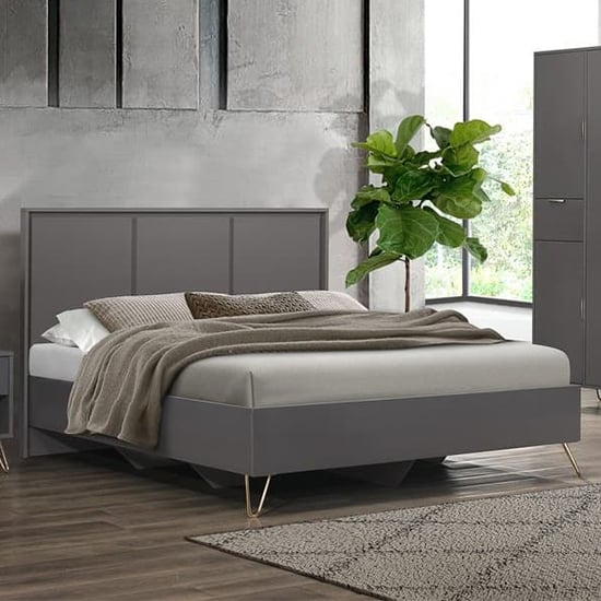 Read more about Arlo wooden double bed in charcoal