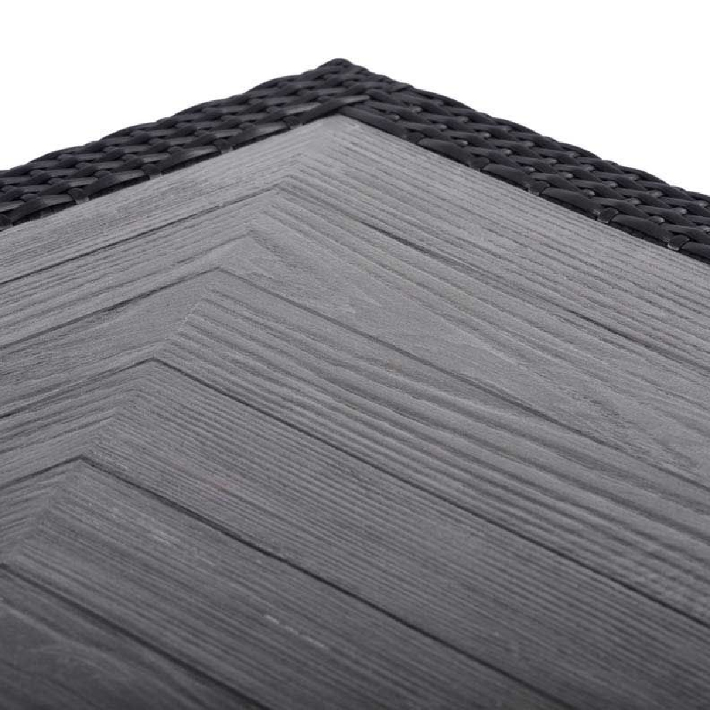 Arlo Grey Polyresin Rectangular Dining Table With Black Weave