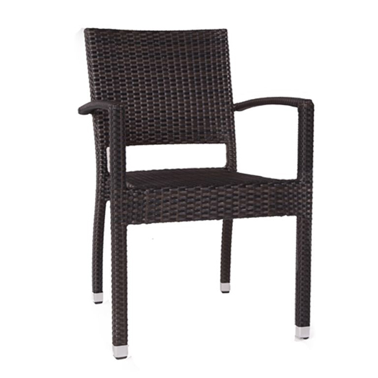 Arlo Outdoor Rattan Dining Table With 6 Chairs In Black Brown