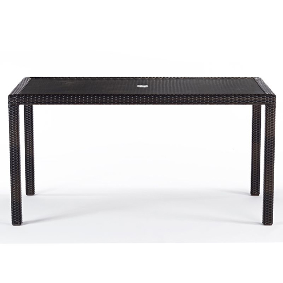 Arlo Outdoor Rattan Dining Table Rectangular With Glass Top