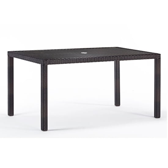Product photograph of Arlo Outdoor Rattan Dining Table Rectangular With Glass Top from Furniture in Fashion