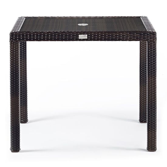 Product photograph of Arlo Outdoor Rattan Dining Table Square With Glass Top from Furniture in Fashion