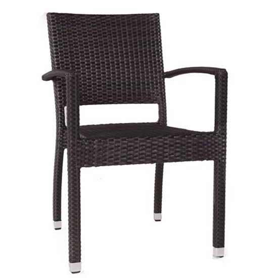 Arlo Outdoor Weave Rattan Armchair In Brown