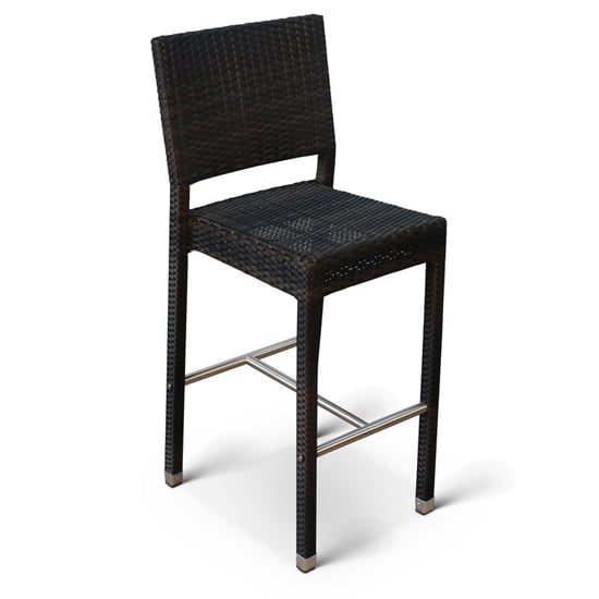 Read more about Arlo outdoor weave rattan bar stool in black